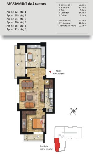 VSC Residence - Apartamente noi Pitesti - 0744 673 293 - Apartament 2 camere