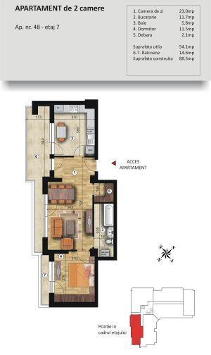 VSC Residence - Apartamente noi Pitesti - 0744 673 293 - Apartament 2 camere